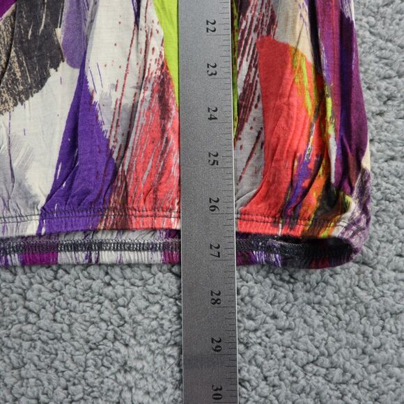 Daytrip Womens Blouse Size Meduim Elastic Hem Colorful Top Keyhole Lightweight - Picture 7 of 7